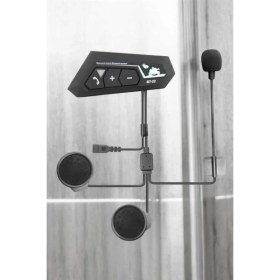 Resim Derin Stok Interkom Intercom Kask Kulaklık BT22 Bluetooth Motosiklet Kulaklık 5.0 Bluetooth 