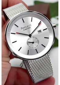 Resim Ferrucci 3atm Suya Dayanıklı Erkek Kol Saati, Çelik Kordon & Özel Tasarım, Gümüş Sdfer161 Gümüş 