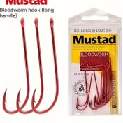Resim 130 Adet Crappie Balıkçılık Kancası Seti - Yüksek Karbon Çelik, Canlı Yem için Dikenli Uzun Saplı Kancalar, Panfish, Sunfish & Bass için İdeal - Kırmızı 