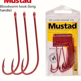 Resim 130 Adet Crappie Balıkçılık Kancası Seti - Yüksek Karbon Çelik, Canlı Yem için Dikenli Uzun Saplı Kancalar, Panfish, Sunfish & Bass için İdeal - Kırmızı 