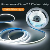 Resim 196.85 inç 12V Cob Led Şerit Işıkları, 5mm Genişlik, Evde Yaşam Odası Dekorasyonu Arka Plan Gece Lambası, Esnek Dekor LED Aydınlatma (Fişsiz), Cadılar Bayramı, Noel, Doğum Günü Partileri için 