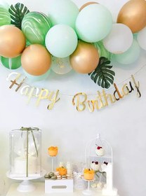 Resim Altın Happy Birthday Banner - Altın / Tek Ebat 