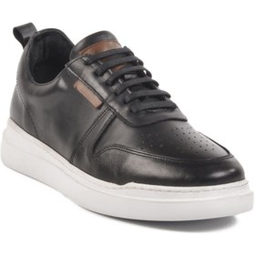 Resim AYAKMOD Siyah-Beyaz Hakiki Deri Erkek Sneaker Premium 412 M 