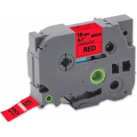 Resim PP Brother Tze-441 18 mmX 8mt Kırmızı üzerine Siyah Laminasyonlu 