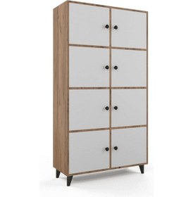 Resim Lego Xl Çok Amaçlı Dolap - Atlas Çam - Beyaz 