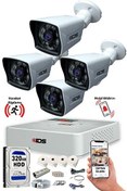Resim 4 Kameralı 5MP Sony Lensli 1080p FHD Gece Görüşlü A1543 Güvenlik Kamerası Seti DS-2021HD-SET4-320-1543 IDS