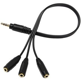 Resim Boblov Ses sistemi kablosu 1 erkek 3 dişi 3,5mm stereo kablo 