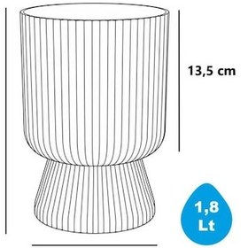 Resim Omnipazar So-ltsa01 Lotus Ayaklı Plastik Vazo Çiçek Saksı 1.8 Litre No: 1 Beyaz 