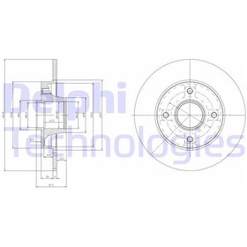 Resim Fren Dıskı 307 00-07 / 207 06-12 / C4 04-09 / Ds3 09-13 Arka Düz Abslı Poryalı Rulmanlı 249-4 Adet 424934 