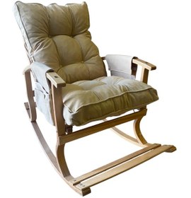 Resim Sallanan Sandalye Baba Koltuğu Kitap Okuma Sandalyesi Rahat Sandalye Sallanıyorum Bej 