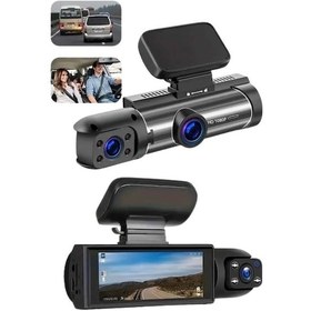 Resim Araç Kamerası Black Box Çift Kameralı Ekranlı Full Hd Sürüş Kamerası 