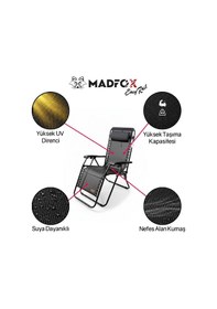 Resim Madfox Easyrest Katlanır Şezlong Sandalye Siyah Siyah 
