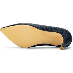 Resim Tamer Tanca Kadın Hakiki Deri Lacivert Stiletto Ayakkabı 886 5205 Bn Ayk Y26 Lacı 
