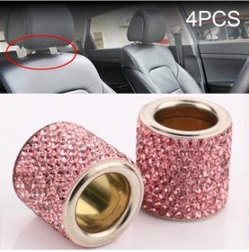 Resim 4 Adet Araba Kristal Kafa Yastık Değiştirilmiş Dekorasyon Pink 