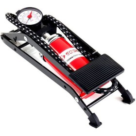 Resim Genel Markalar Büyük Boy Basınç Göstergeli Lastik Tekerlek Top Şişirme Ayak Pompası 