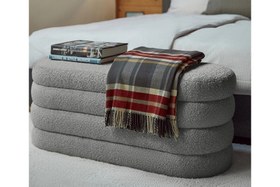 Resim SUNDEA TEDDY PUF BENCH, GRİ 