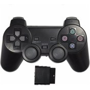 Resim Siyah-kablosuz Gamepad Sony Ps2 Denetleyicisi İçin Playstation 2 Konsolu Joystick Çift Titreşim Şok Joypad Kablosuz Controle 