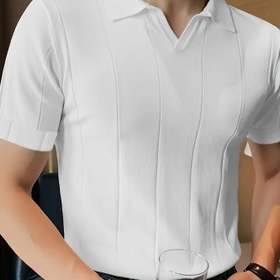Resim 2024 Yeni Erkek Kısa Kollu Gömlek - Nefes Alabilen Esnek Örme Kumaş, Düz Renk Günlük & Outdoor Giyim, Normal Kesim İlkbahar/Yaz İçin, Elde Yıkanabilir - Yetişkin ve Gençler için, Şık Görünüm, Orta Esneklik 