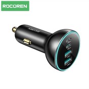 Resim Rocoren 70w 4 Portlu 2 Type-c 2 Usb-a Led Işıklı Araç İçi Hızlı Şarj Cihazı 