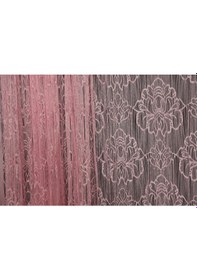 Resim Örümcek Model Pembe Renk İp Perde Hazır Düğmeleri Dikilmiş İp Perde 300 280 Cm Pembe 