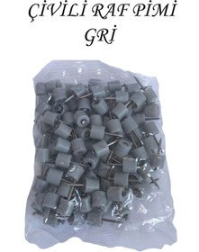 Resim GLASWEN Çivili Raf Pimi Duvar Dolap Mobilya Pimi Sert Plastik Raf Tutucu Gri 100 Adet Tekli (1 PAKET) 