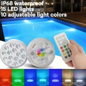 Resim 1/2/4 adet - Dalış LED Işığı RGB Çok Renkli Dönüşüm, Uzaktan Kumandalı Pil ile Çalışır (Piller Dahil Değildir), Yüzme Havuzları, Çeşmeler, Düğünler, Spa'lar, Akvaryumlar, Göletler, Sıcak Banyolar, Parti Süslemeleri için Uygun 