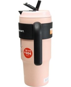 Resim Shotay St-8917 Çift Kullanım Pipetli/rahat İçim Pembe 1000ml Çelik Matara Diğer 