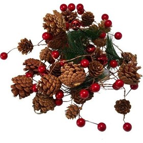 Resim Hangfox Klasik Çam Kozu Dekoratif Led Tel Işığı - 2m 20 Işık, 3 Pilli, Noel Ve Ev Dekoru İçin Aydınlatma Çok Renkli 