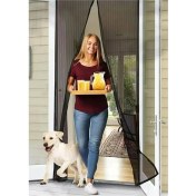 Resim Store Kapı Sinekliği - Balkon ve Bahçe Kapısı İçin Sinek ve Böcek Önleyici Tül Perde, Siyah 