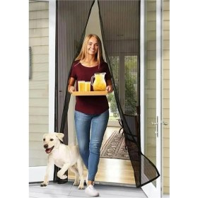 Resim Store Kapı Sinekliği - Balkon ve Bahçe Kapısı İçin Sinek ve Böcek Önleyici Tül Perde, Siyah 