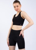 Resim The Step Sports Snc Kadın Siyah Crop Spor Büstiyer 