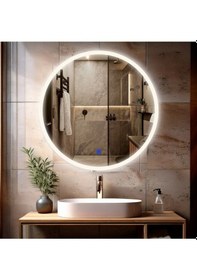 Resim Orbit Led'li Kumlamalı Lavabo & Banyo Aynası Dokunmatik Sensörlü 90 X 90 Günışığı 
