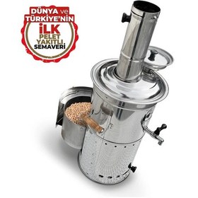 Resim İFYIL Pelet Yakıtlı Dumansız Paslanmaz Çelik 4.5 L Semaver (Peletli) 