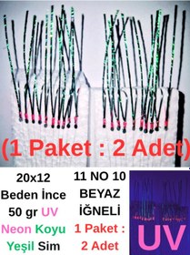 Resim Eagenset İstavrit Çaparisi 20x12 11 No 10 Beyaz İğneli 2li Paket 