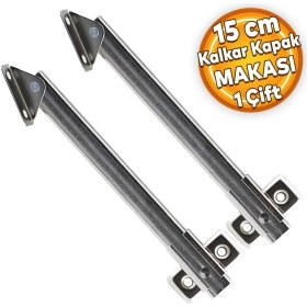 Resim Badem10 Kalkar Kapak Makası Dolap Çekmece Metal 15 cm Sessiz Açma Kapama Amortisör Piston (1 Çift) 
