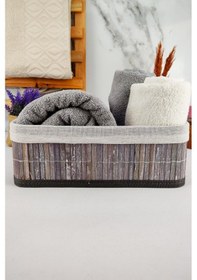 Resim Digithome Bambu Çok Amaçlı Saklama Kutusu Düzenleyici Orta Boy Organizer Gri 29x19x10 Cm - Cl-6006-2 