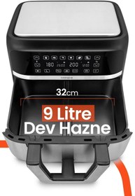 Resim GOLDMASTER Doublefry 2850w 9 Litre 3xl Dev Tek Ve Çift Hazneli Dokunmatik Airfryer Yağsız Sıcak Hava Fritözü 