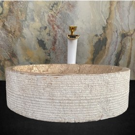 Resim SİPAHİMARBLE Noche Traverten Dışı Taramalı Iç Dizayn Lavabo 
