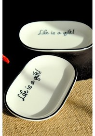 Resim Tabak Evi Motto Gift Kayık Tabak 2 Li 18x11x2cm Çok Renkli 