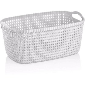 Resim KıtayGroup Beyaz Örgü Desenli 30 Litre Eco Çamaşır Sepeti 