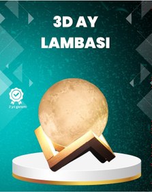 Resim Ilkeshop 16 Renkli 3d Ay Gece Lambası Rgb Modlu Şarjlı Uzaktan Kumandalı 