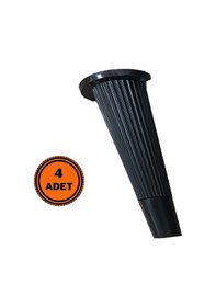 Resim 4 Adet Stil Açılı Konik Plastik Mobilya Ayak Siyah Altın 16 Cm Koltuk Ayağı 