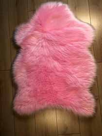 Resim Halı Vagonu Pembe Renkli Uzun Tüylü Exclusive Post - Tekli (Tek Uçlu) / 75x100 