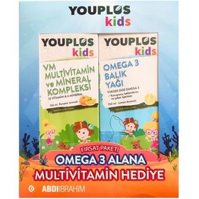 Resim Youplus Kids Omega 3 Balık Yağı 150 Ml + Kids Vm 150 Ml Kofre 