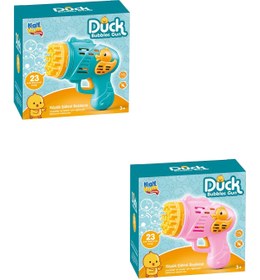 Resim Kayyum Oyuncak Duck Çok Delikli Pilli Köpük Atan Tabanca Oyuncağı 23 Delikli Bubble Gun 