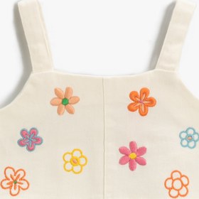Resim Kız Bebek Çiçekli Crop Bluz İşlemeli Pamuklu 
