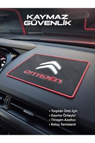 Resim sahmeran oto aksesuar Kupon Kaydırmaz Torpido Pedi - Kupon Kırmızı Yazılı Siyah Kaydırmaz Ped 