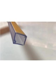 Resim YTE 13 X12,5 mm Şeffaf Kapaklı Yapışkan Bantlı Kablo Kanalı 1mt LED İçin Aksesuar 