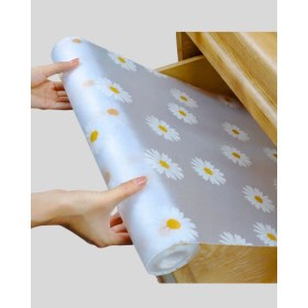 Resim 10 Metre Papatya Desenli Kolay Temizlenebilir Çekmece Matı 