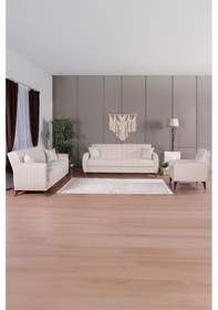 Resim Kilim Mobilya Linda Koltuk Takımı 3 3 B Ekru 